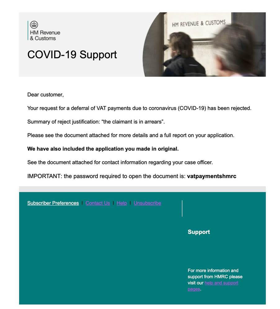 Hackers target business owners with Covid-19 VAT deferral scam